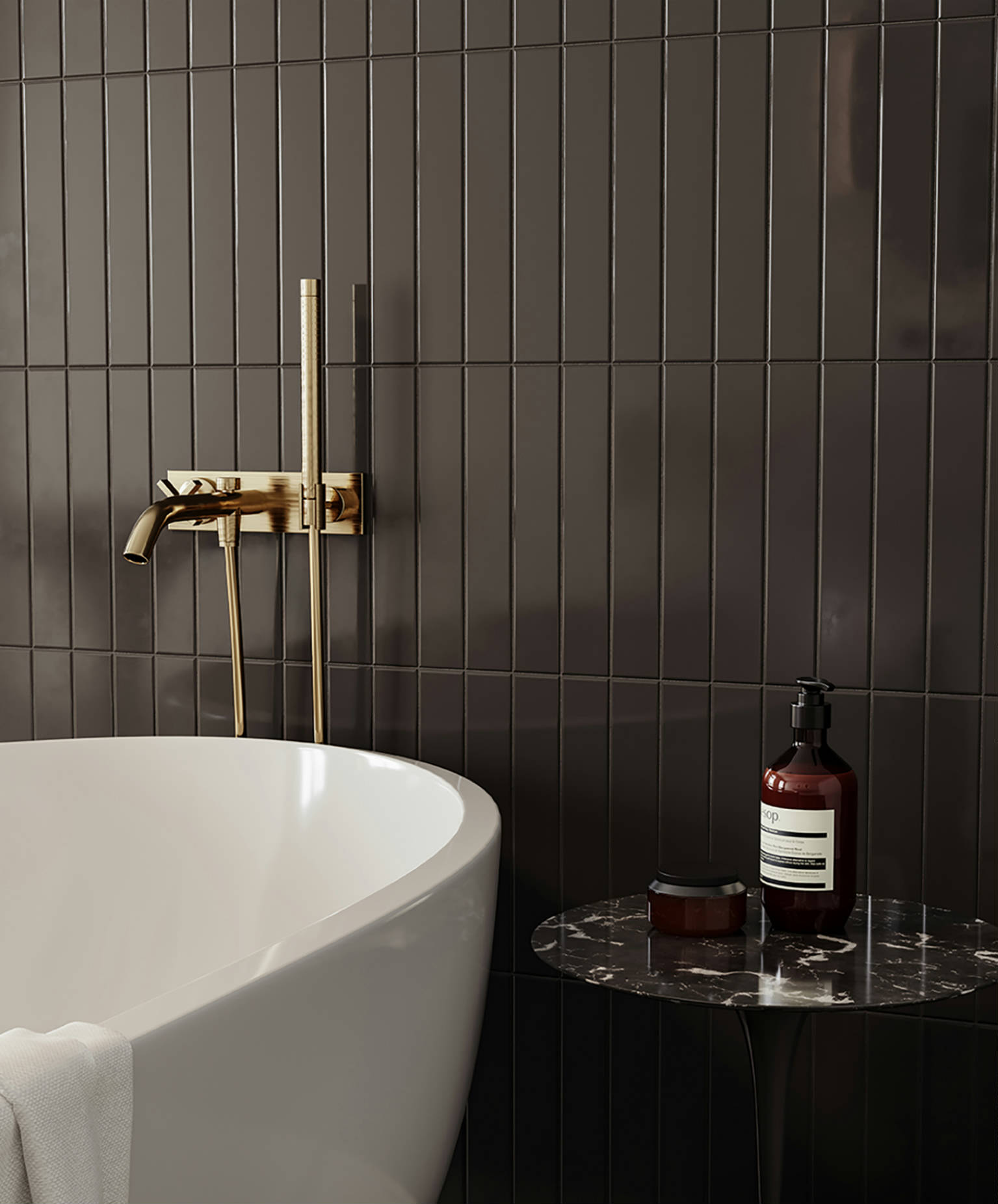 Traditions Retro Black Glossy 2x12  | Revere Tile Company
