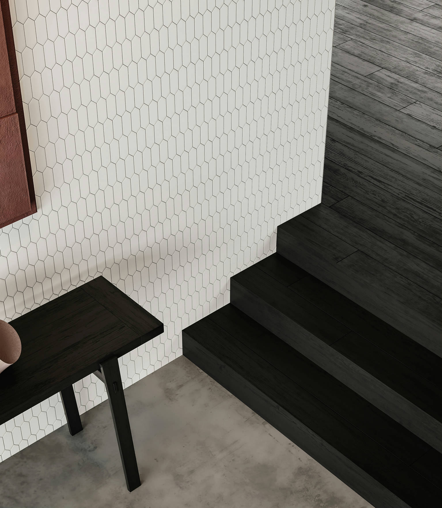 Traditions Vintage Grey Matte 2x5 Picket Mosaic 3 | Revere Tile Company