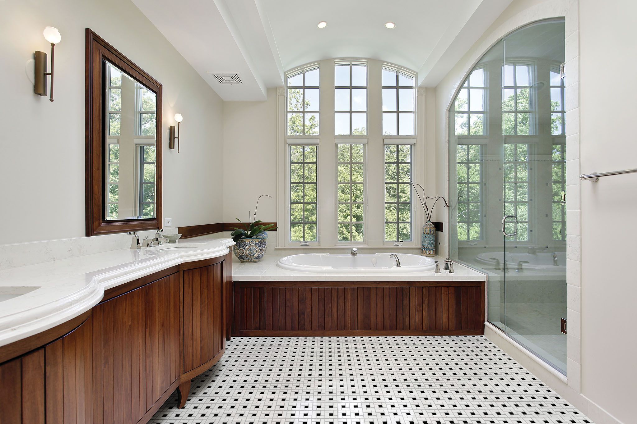 Traditions White W/Retro Black Matte Basketweave Mosaic | Revere Tile Company